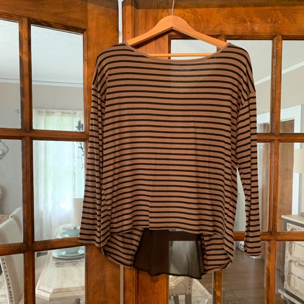 Paperkite Brown with Black Stripe Zip Up Back